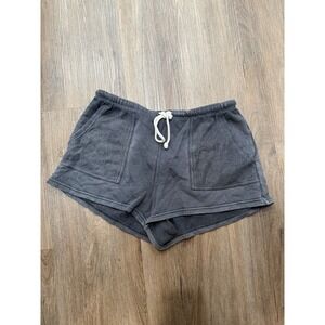Aerie Women's M Charcoal Shorts Drawstring Waistband Casual Loungewear Comfy